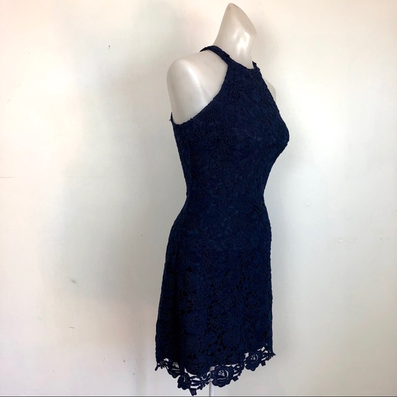LULU’S LOVE POEM NAVY BLUE LACE DRESS - Picture 5 of 8